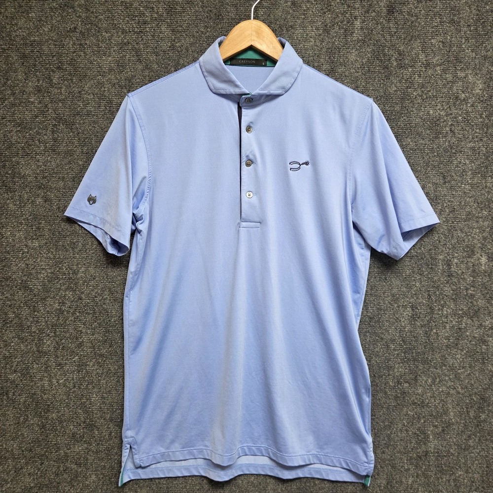 Greyson Shirt Mens Small Blue Polo Shooting Star Golf Club Jackson Hole